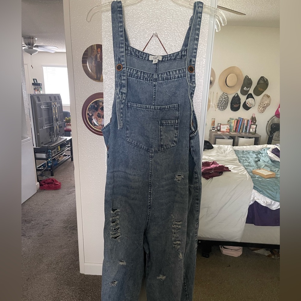 USED High Hopes Slouchy Denim Overallss